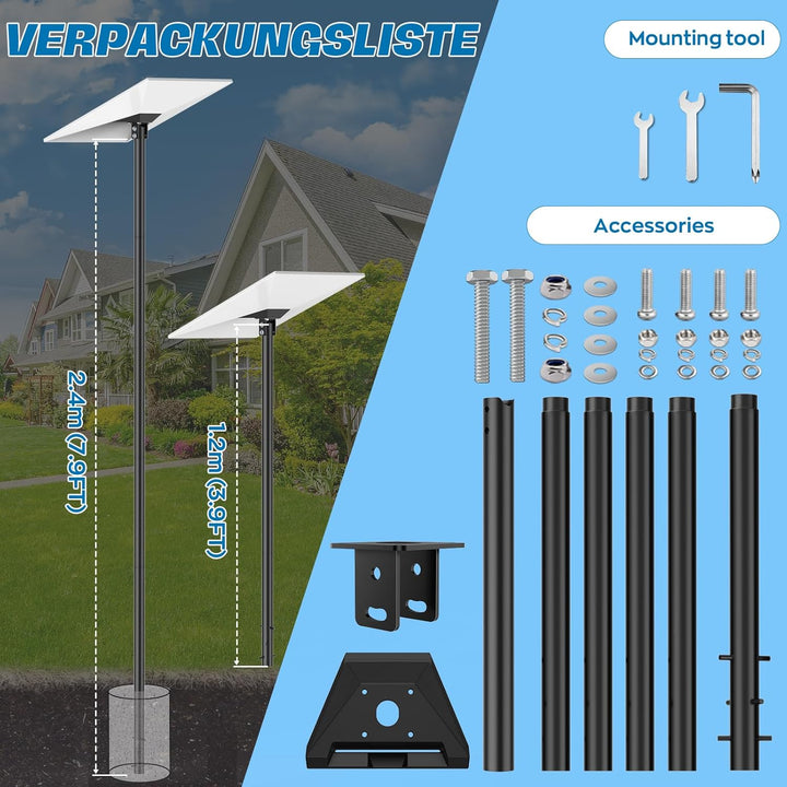 IMAYCC Starlink Gen 3 Halterung, 7.9 FT Verstellbare Starlink Gen 3 Pole Mount Kit mit Starlink Gen