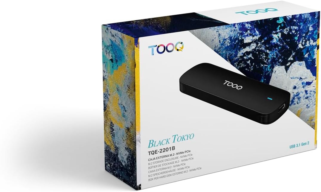 TOOQ TQE-2201B – Externes Gehäuse für M.2 NVMe SSD, Aluminium, Schwarz