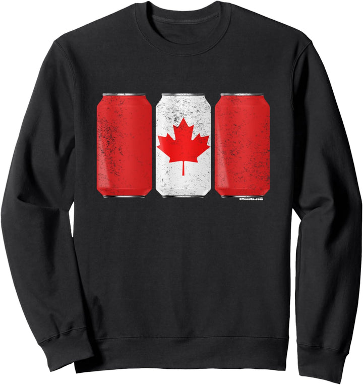 Cool Graphic Beer Cans Canada Flag Sweatshirt