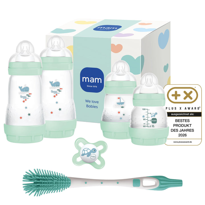 MAM Easy Start Anti-Colic Neugeborenen-Set | 0+ Mon | Babyflaschen-Set | 94% Akzeptanz & 96% Hebamme