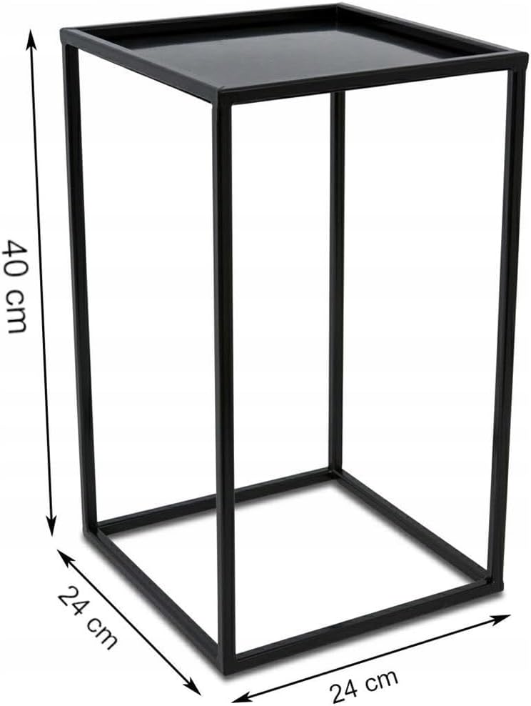 Loft HowHomely Blumenständer Metall Schwarz 40 cm Hoch - Solider und Robuster Blumenhocker Metall -