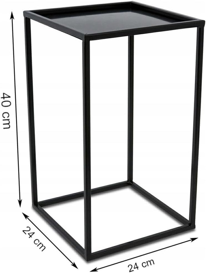 Loft HowHomely Blumenständer Metall Schwarz 40 cm Hoch - Solider und Robuster Blumenhocker Metall -