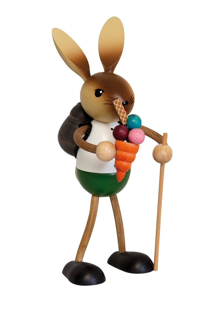 Drechslerei Kuhnert - Osterdekoration/Osterhase - Kuhnerthase mit EIS und Wanderstock - aus Holz - G