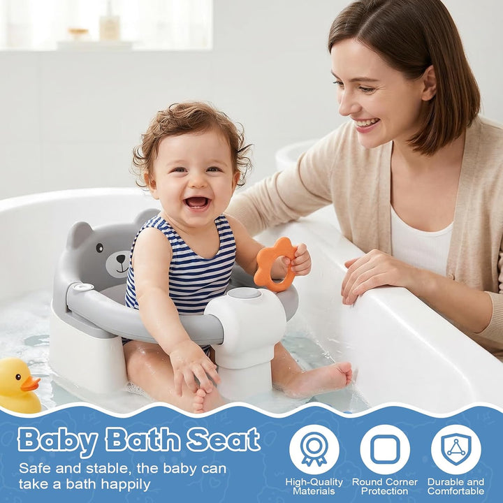 DESPOINA Badewannensitz Baby ab 6 Monate, Rutschfester Badesitz Baby, Tragbarer Badewannen mit 4 Sau