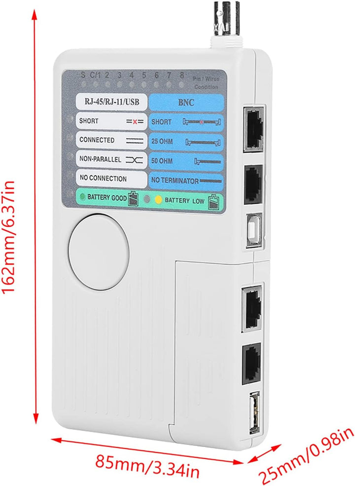 Oumefar 4 in 1 Netzwerk Kabel Tester RJ11 RJ45 USB BNC LAN tragbarer Netzwerkkabeltester Remote-Netz
