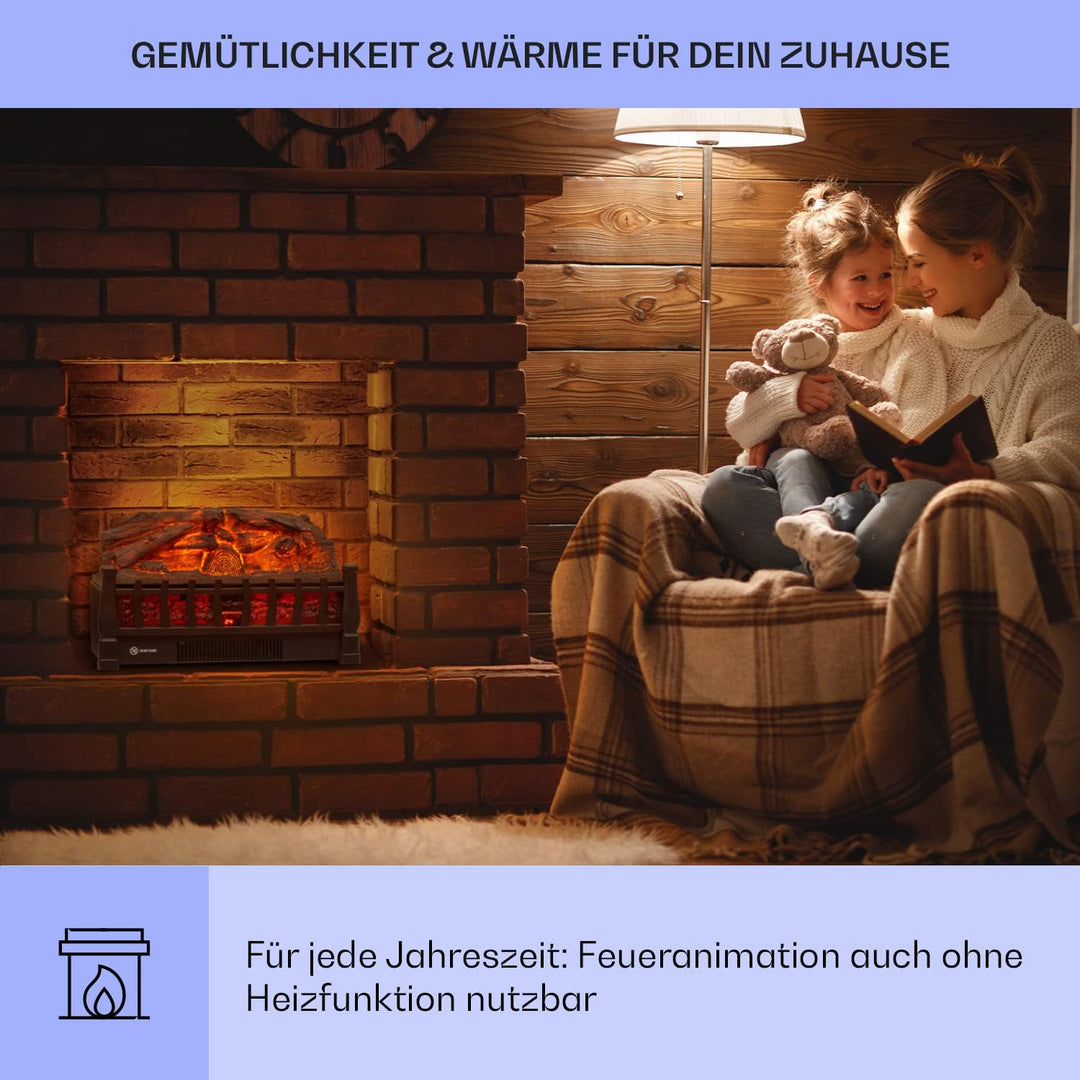 Klarstein Elektrokamin, Elektro Heizungen für Wohnzimmer & Innenräume, Elektrischer Kamin mit LED Fl