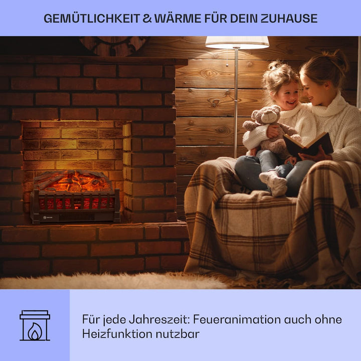 Klarstein Elektrokamin, Elektro Heizungen für Wohnzimmer & Innenräume, Elektrischer Kamin mit LED Fl