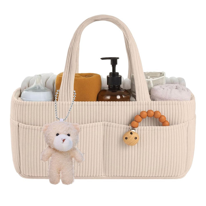 Wickeltasche Organizer, Tragbarer Wickelkorb mit Fächern & Griffen, Large Wickel Organizer, Diaper C
