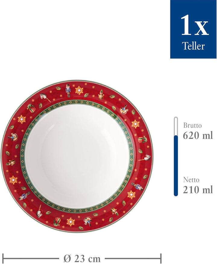 Villeroy & Boch – Toy's Delight Specials Suppenteller Rot, Spülmaschinenfest, Mikrowellensicher, Tie