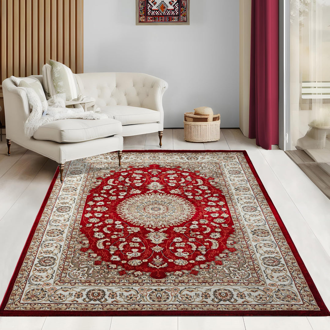 the carpet Elegant orientalischer Teppich Wohnzimmer, weicher & pflegeleichter Kurzflor Wohnzimmerte