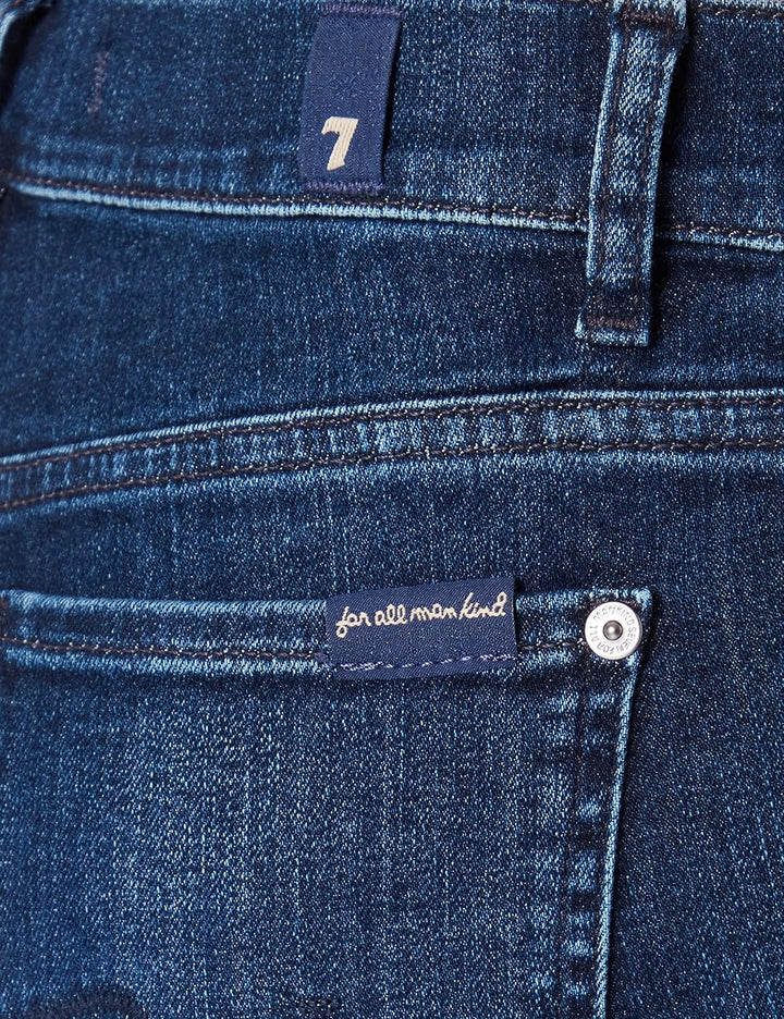 7 For All Mankind Damen The Straight Crop Jeans 30 Dark Blue, 30 Dark Blue
