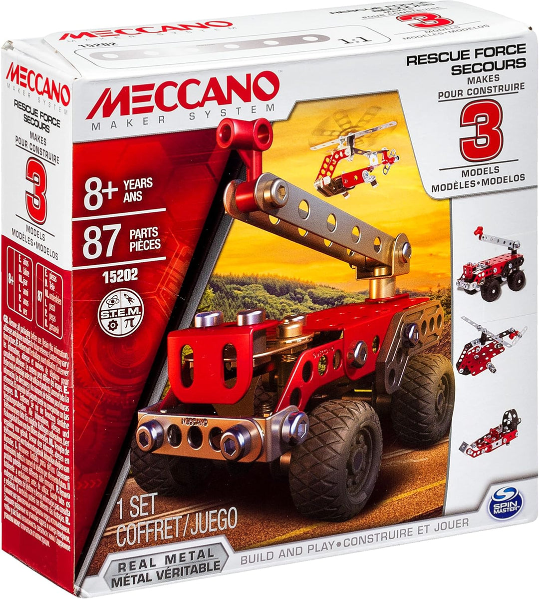 Spin Master 6026714 - Meccano - Rescue Force, 3 Modelle Fire Truck