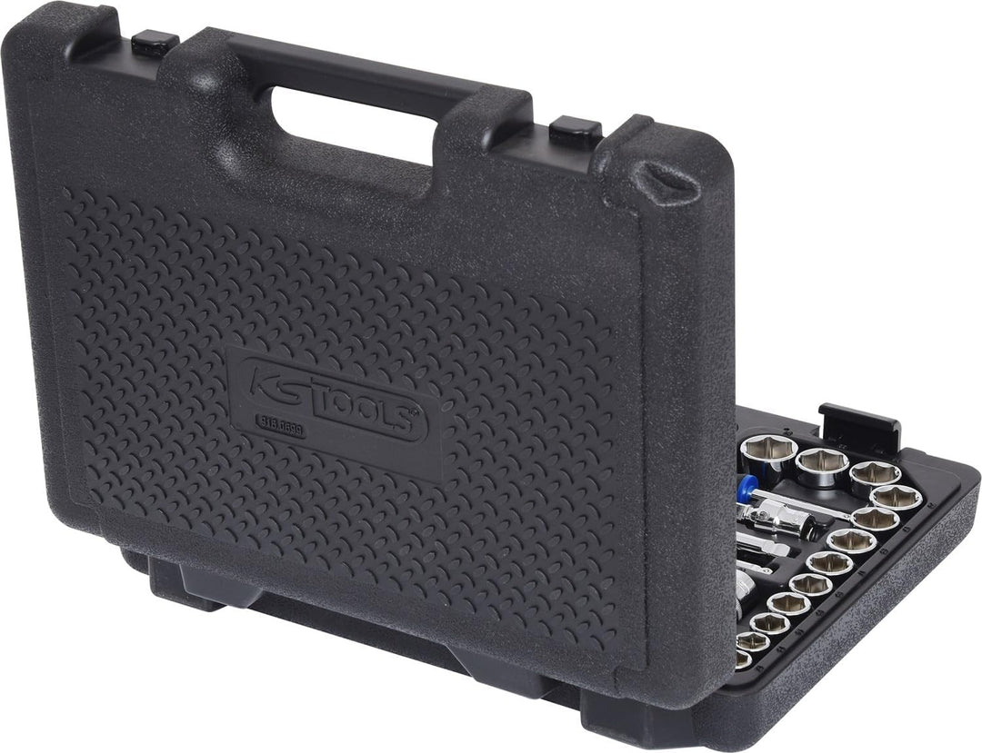 KS Tools 918.0699 1/4 Zoll + 3/8 Zoll CHROMEplus Steckschlüssel-Satz | mit 2 Umschaltknarren, 72-Zah