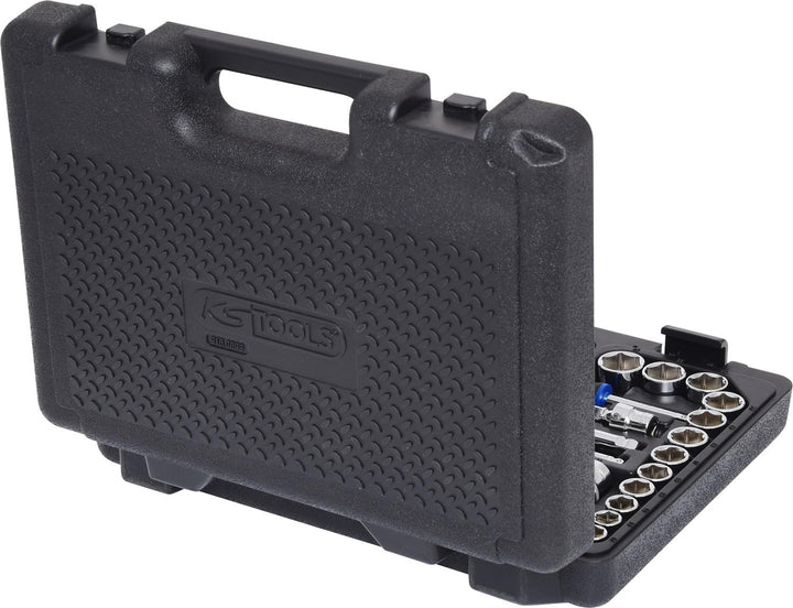 KS Tools 918.0699 1/4 Zoll + 3/8 Zoll CHROMEplus Steckschlüssel-Satz | mit 2 Umschaltknarren, 72-Zah
