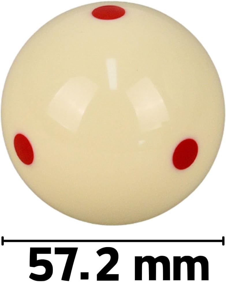 Billardkugeln Weiss, 2 Stück 57,2 mm Billiard Kugel Harz Rot Punkt Billard Cue Ball Billardtisch Tra