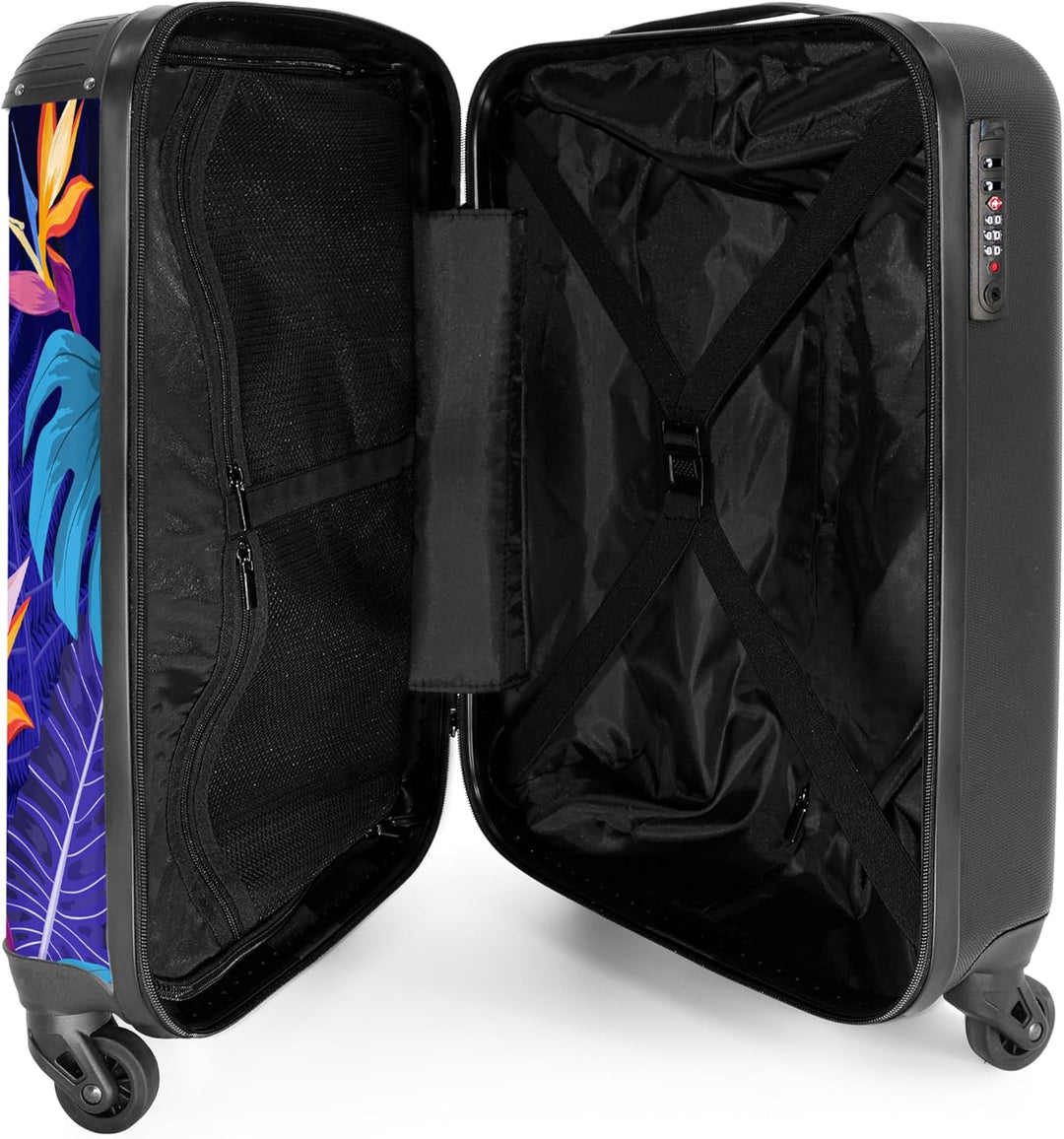 NoBoringSuitcases.com® Koffer Handgepäck Trolley Rollkoffer Kleine Reisekoffer mit 4 Rollen - Dschun