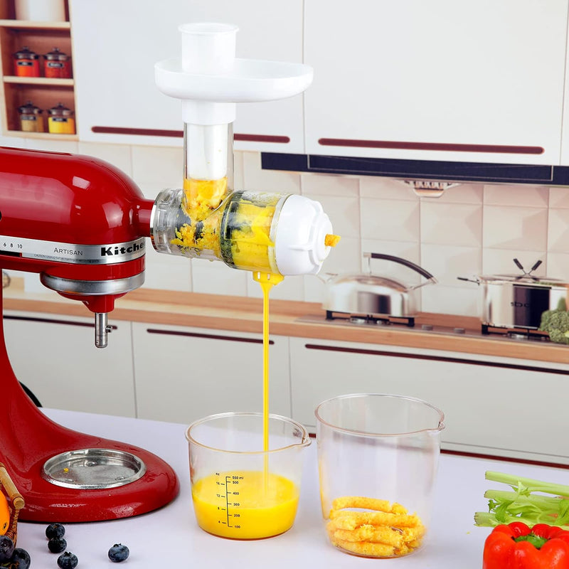 Gdrtwwh Slow Juicer Entsafter Aufsatz für KitchenAid Standmixer, zum Entsaften von Gemüse und