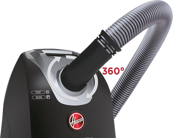 Hoover Bodenstaubsauger mit 5 L Beutel – extra leiser Staubsauger (64 dBA) mit Schmutzsensor &amp; Beute