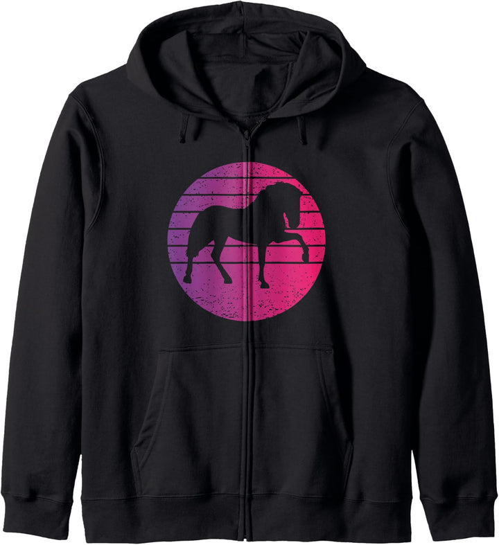 Pferd Retro Style Vintage Kapuzenjacke