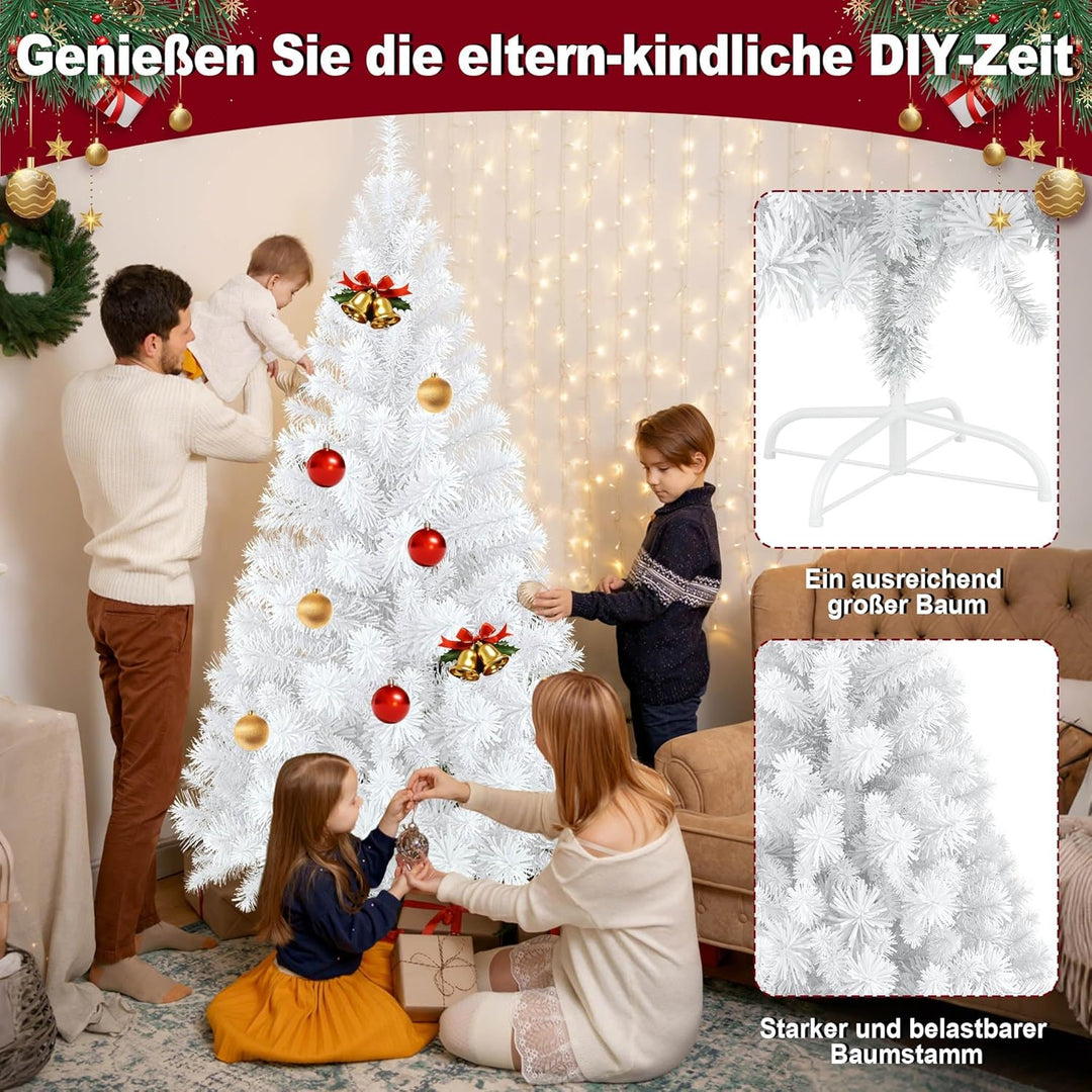 LARS360 240cm Künstlicher Weihnachtsbaum, Christbaum Tannenbaum mit Metallständer, Christbaum PVC We