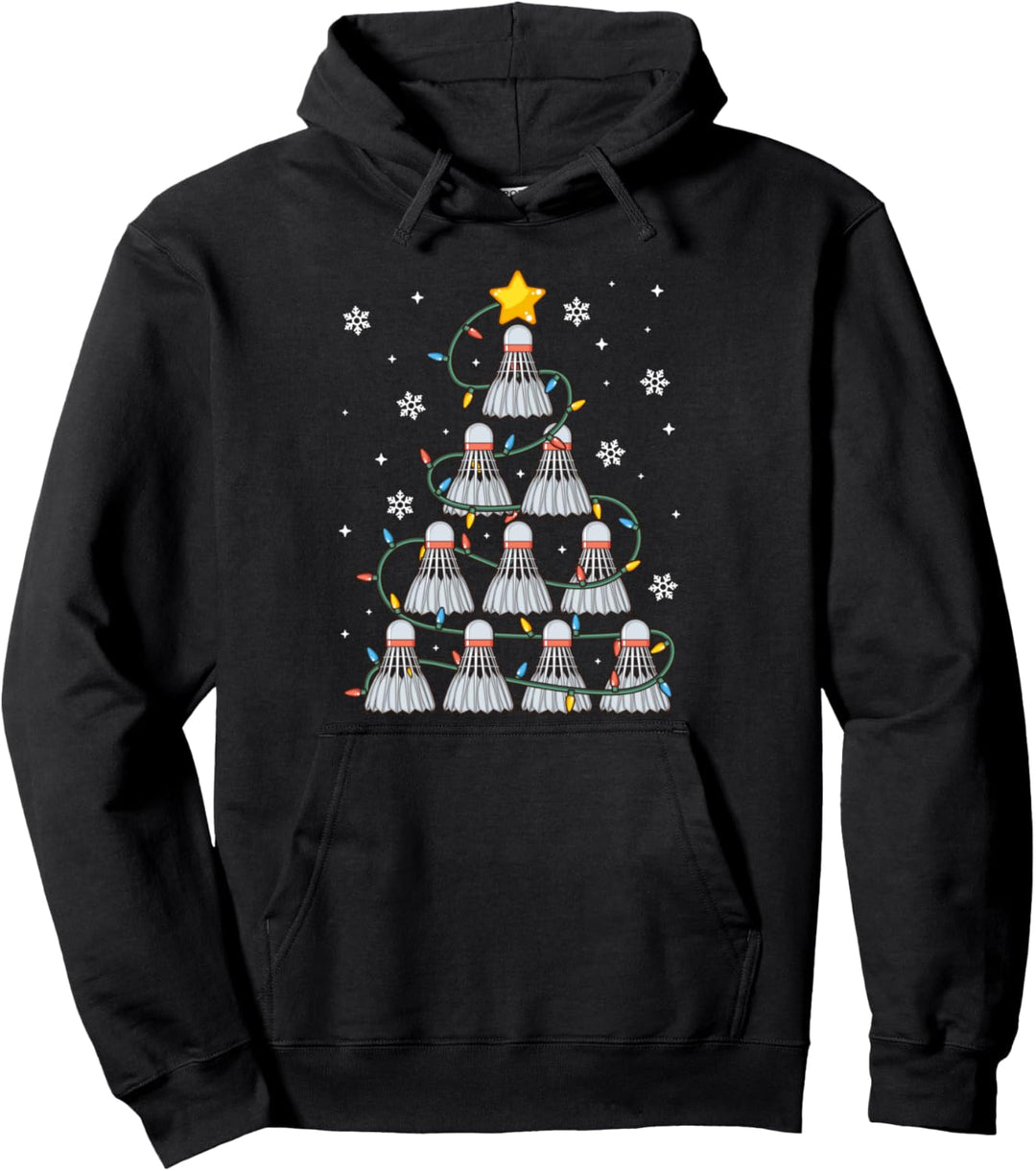 Federball Grafik Badminton Spieler Geschenk Weihnachten Pullover Hoodie
