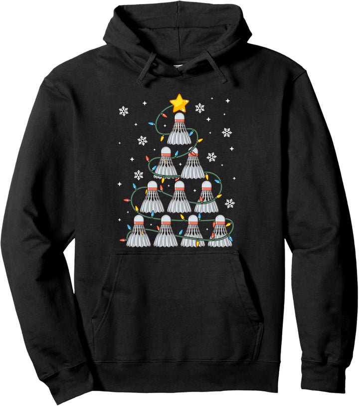 Federball Grafik Badminton Spieler Geschenk Weihnachten Pullover Hoodie