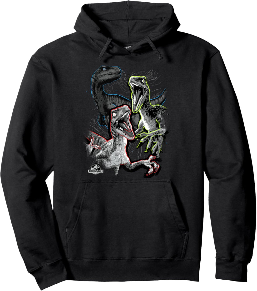 Jurassic World Raptor Squad Bright Outline Pullover Hoodie