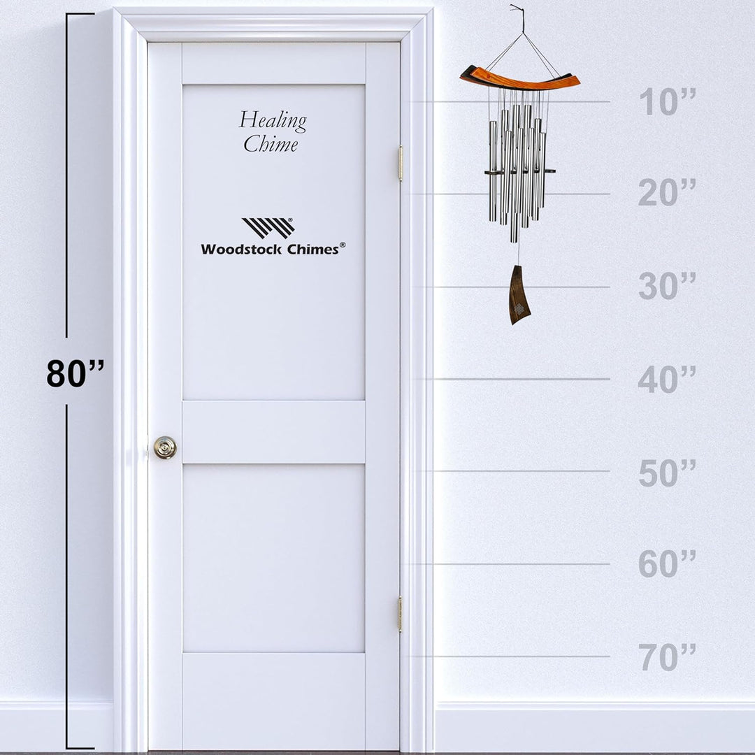 Woodstock Chimes Heilendes Klangspiel, 86/38cm Silber, Silber