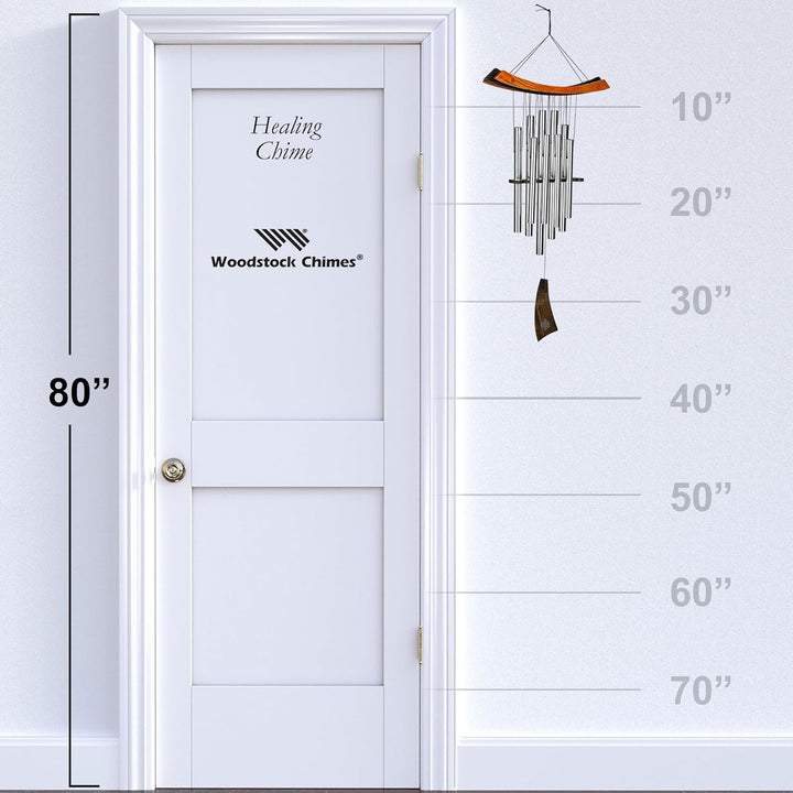 Woodstock Chimes Heilendes Klangspiel, 86/38cm Silber, Silber