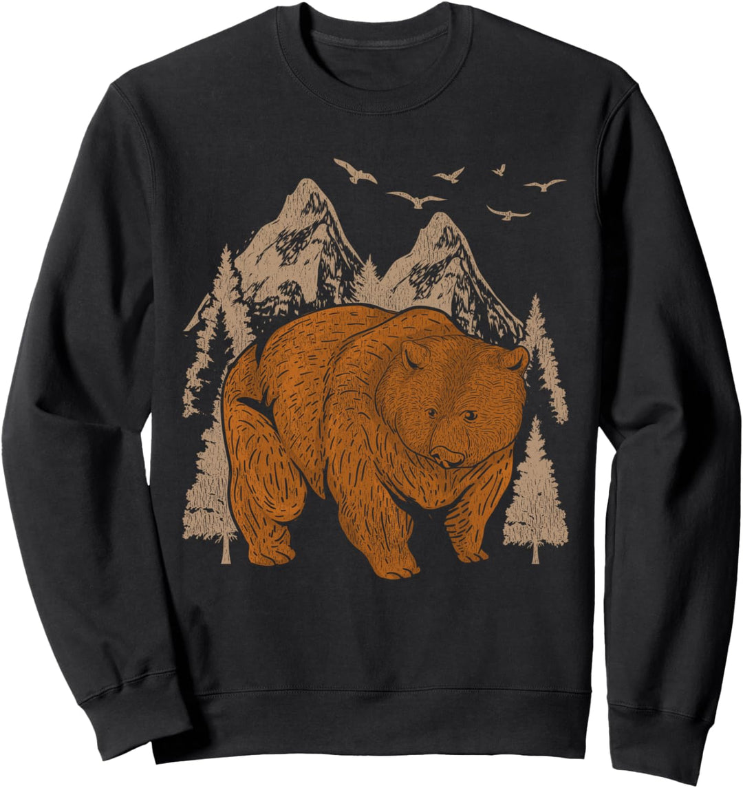 Gebirge Grizzlybär Natur Bär Tier des Waldes Braunbär Sweatshirt
