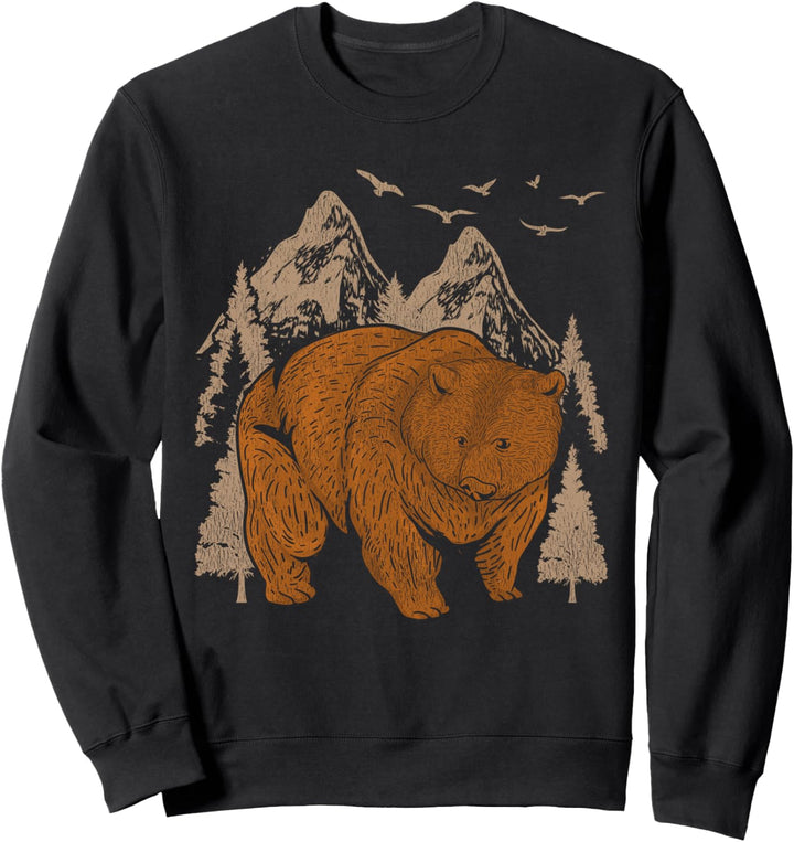Gebirge Grizzlybär Natur Bär Tier des Waldes Braunbär Sweatshirt
