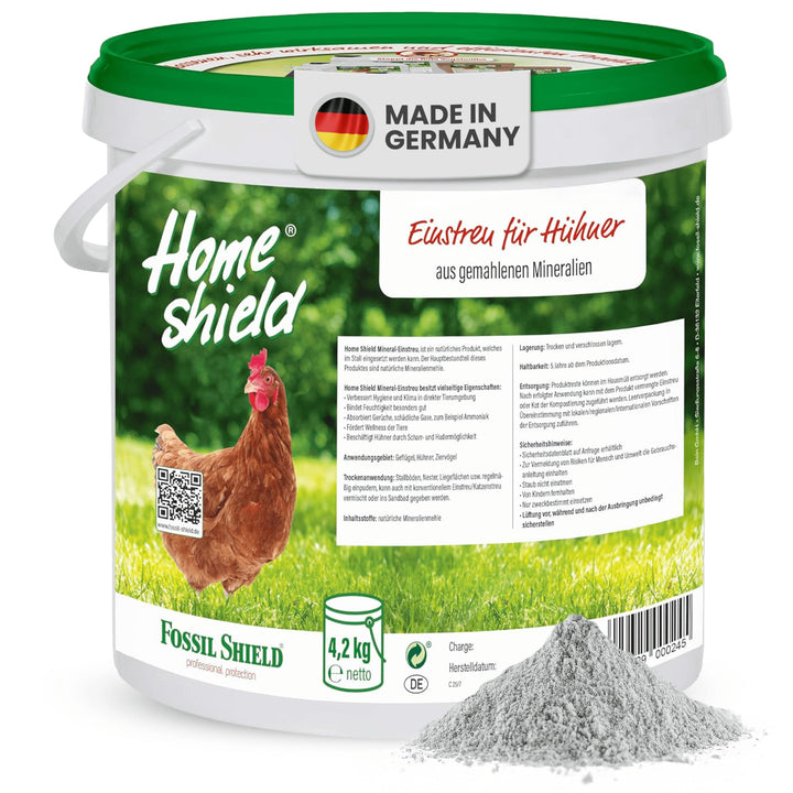 Einstreu für Hühner im 4,2 kg Eimer - Einstreu aus gemahlenen Mineralien - Verbessert Hygiene & Klim