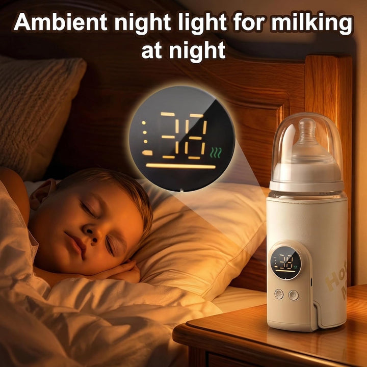 Drahtloses Milchwärmer, mit LED Temperaturdisplay 8000mAh Flaschenwärmer Baby Unterwegs 6 stufige Sc