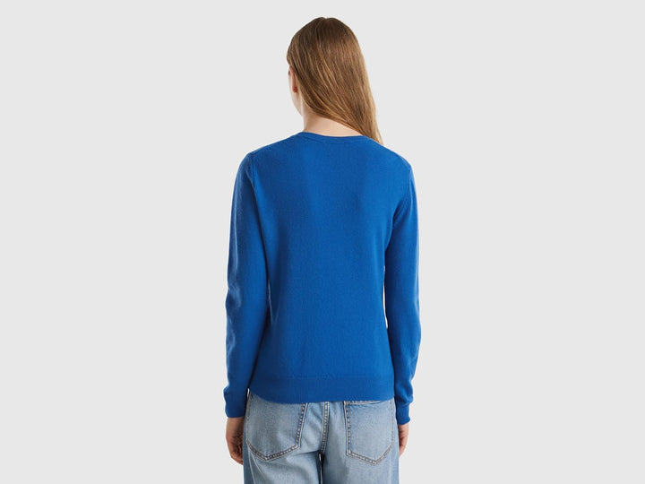 United Colors of Benetton Damen 1002d1k01 Pullover (1er Pack) S Blau, S Blau