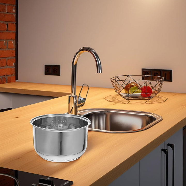 Amosfun Edelstahl Reiskocher Innentopf 2L Universal Ersatztopf FüR Elektrische Reiskocher Zum Kochen