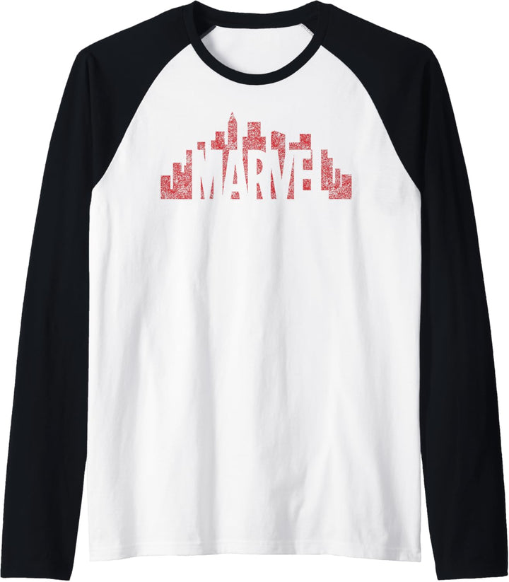 Marvel City Skyline Logo Raglan