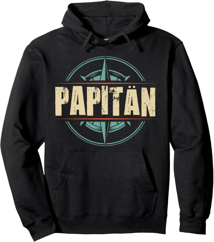 Papitän Papa und Kapitän Lustiges Vater Anker Vintage Design Pullover Hoodie