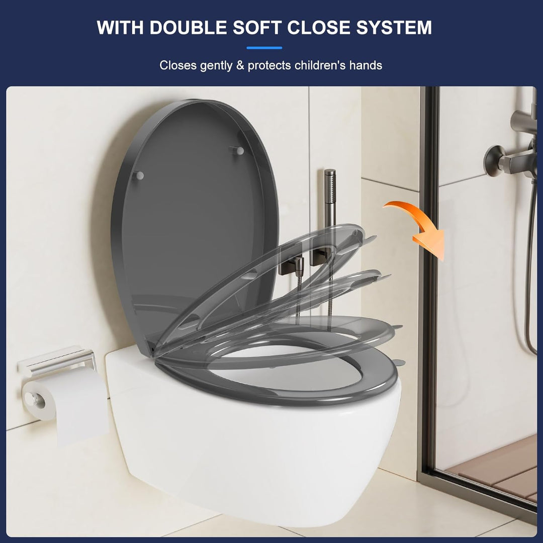 YEAUPE PRO Toilettendeckel mit Absenkautomatik,WC Sitz mit Quick-Release-Funktion und Softclose Abse