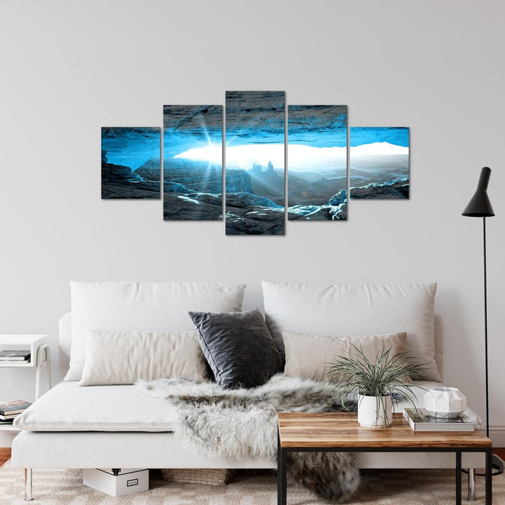Runa Art Wandbilder Grand Canyon 5 Teilig Bild auf Vlies Leinwand Deko Wohnzimmer Schlafzimmer Panor