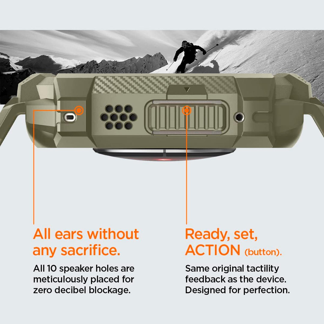 Spigen Rugged Armor Pro Hülle mit Band für Apple Watch Ultra 3/2/1 49mm | TPU-Unibody-Hülle mit Armb