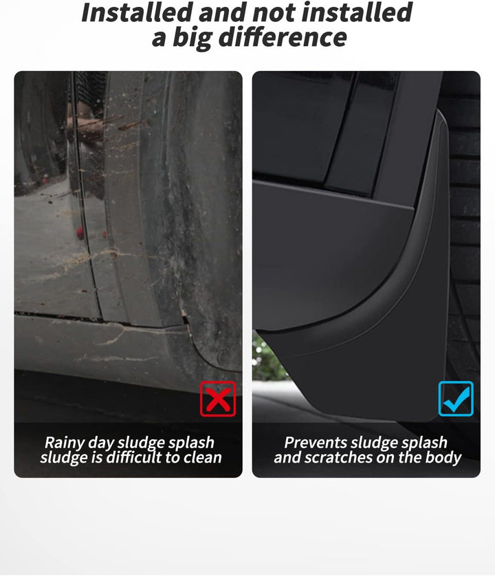 KKTR-CAR Tesla Model Y Spritzschutz, Auto-Spritzschutz, Kotflügel vorne hinten mit Schrauben, kein B