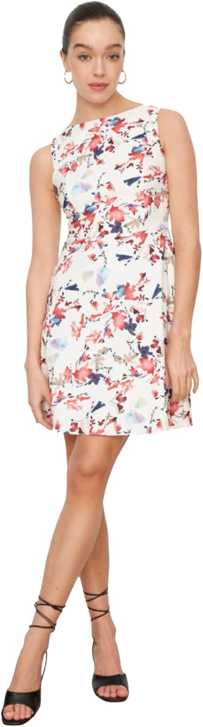 TRENDYOL Damen Blumenmusterkleid. Dress 36 Multi Color, 36 Multi Color