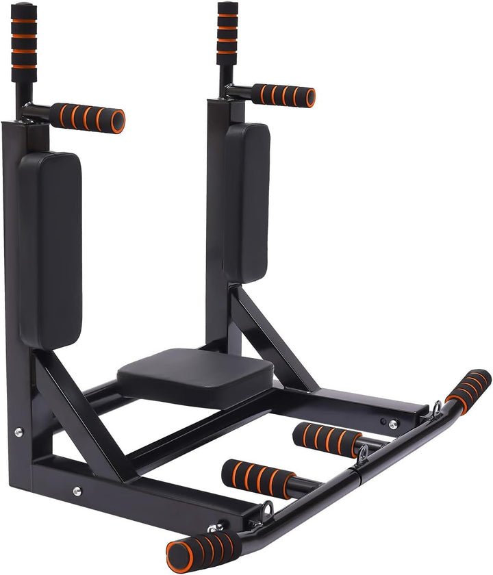 Dip Station zur Wandmontage, Multifunktionales Trainingsgerät, Bauchmuskeltrainer, bis 200 kg belast