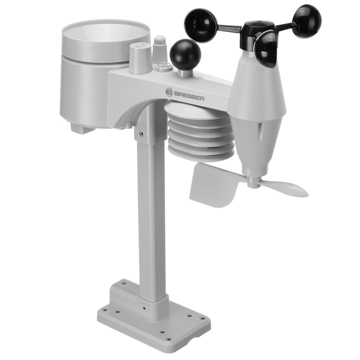 Bresser WLAN Wetterstation 8-in-1 mit Aussensensor, WBGT-Hitzestress-Index, UV, Regen, Wind, Licht,