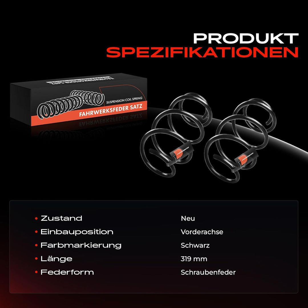 Frankberg 2x Federn Fahrwerksfeder Vorderachse Kompatibel mit 3er F30 F80 2011-2018 3er Touring F31
