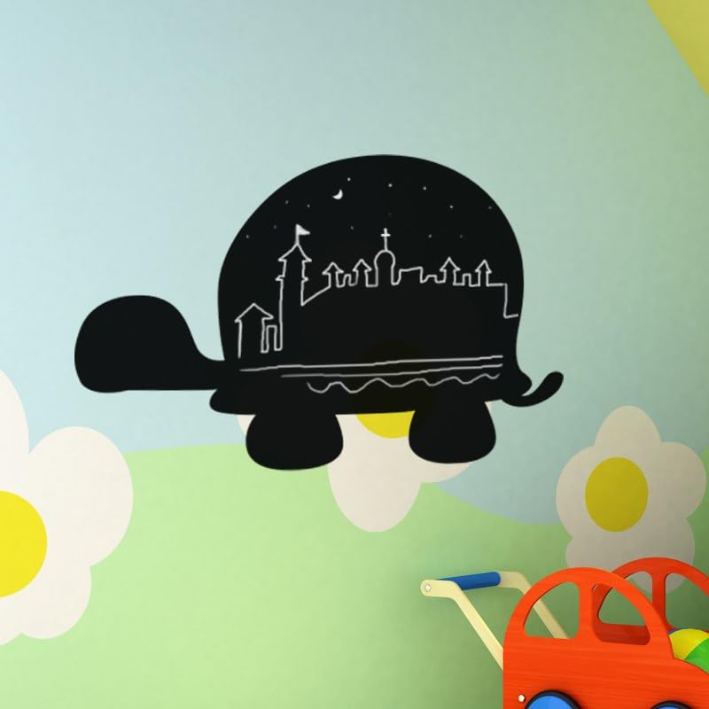 Ambiance Sticker Kreidetafel – Wandsticker, selbstklebend, abwischbar – Silhouette Schildkröte I – H