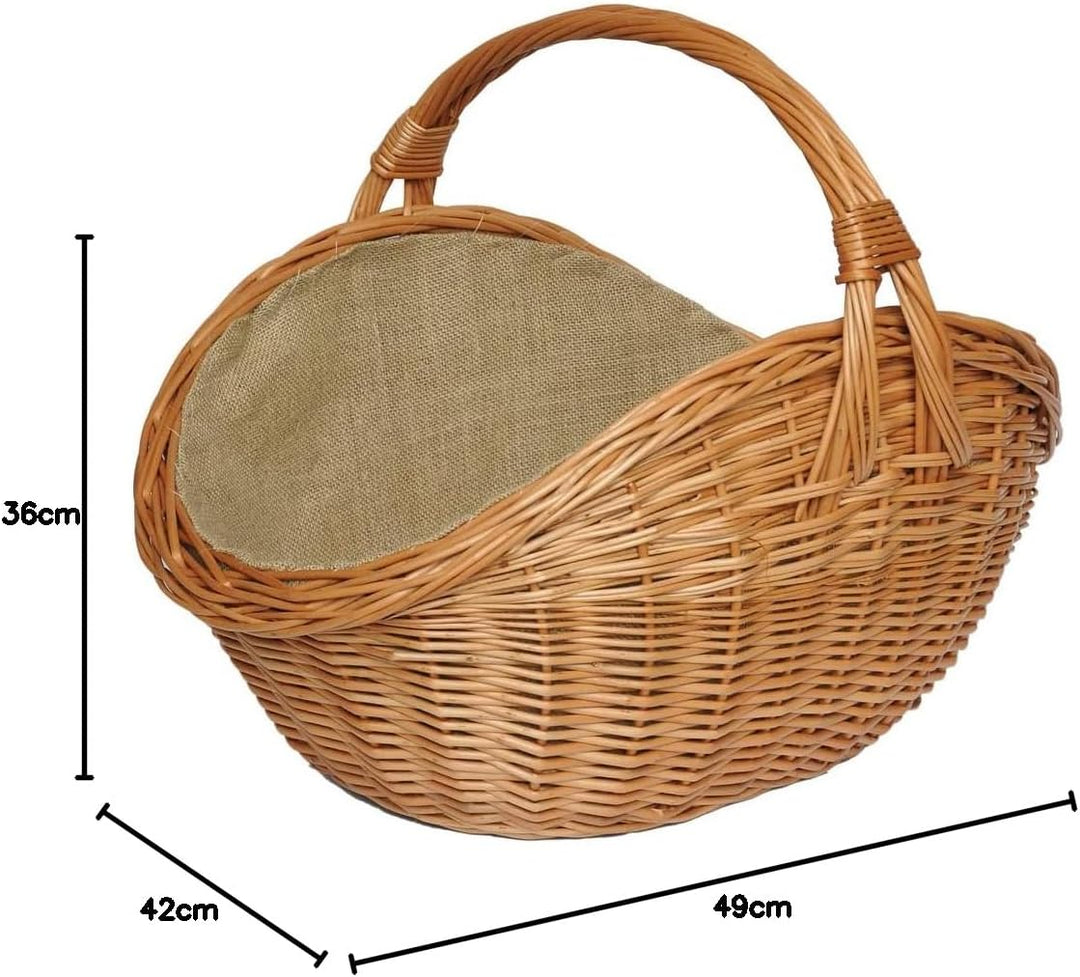 ForYourProtection Kaminholzkorb aus Weide Kaminkorb Holzkorb mit Jute Weidenkorb Holz Kamin Kaminhol