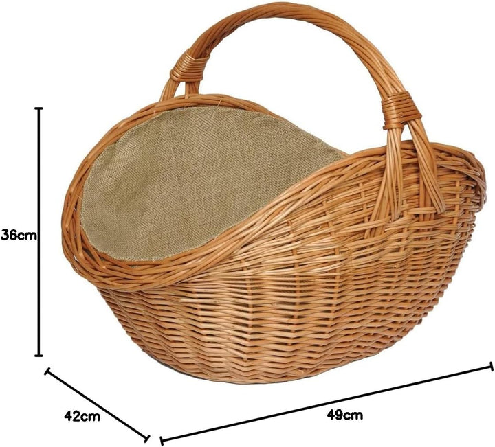 ForYourProtection Kaminholzkorb aus Weide Kaminkorb Holzkorb mit Jute Weidenkorb Holz Kamin Kaminhol