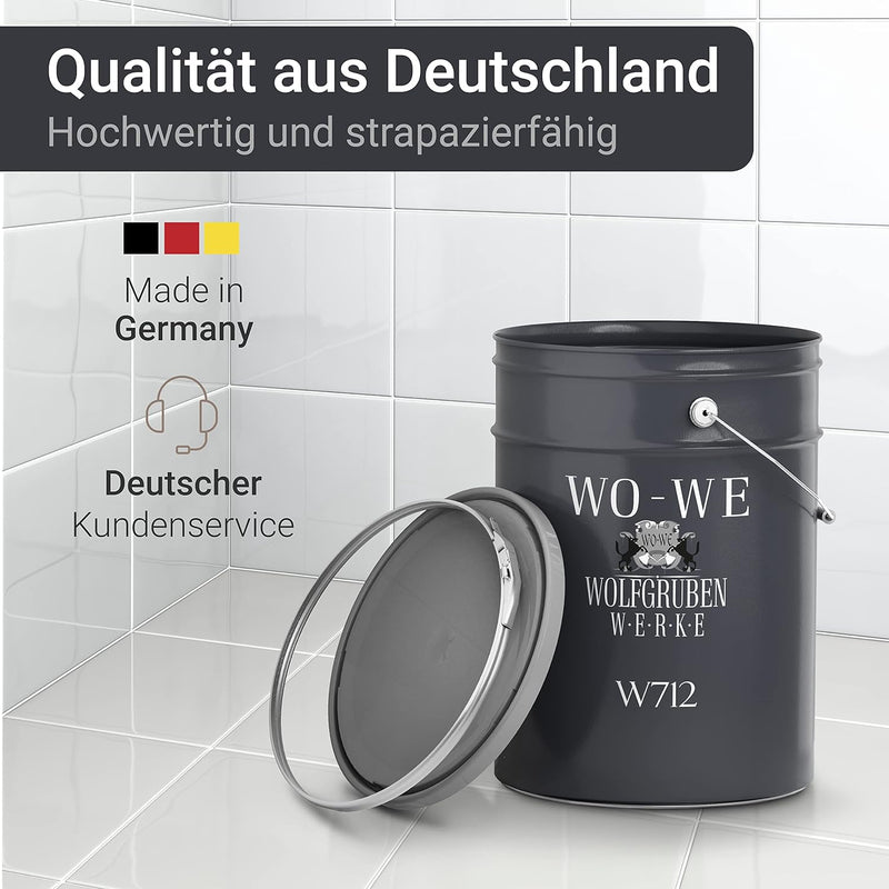 WO-WE 2K Fliesenlack MATT Silbergrau RAL 7001 Boden Wand Fliesenfarbe Bad Küche - 5Kg 5.00 kg (1er P