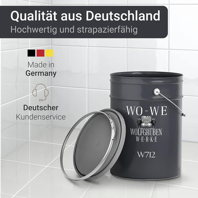 WO-WE 2K Fliesenlack MATT Kieselgrau RAL 7032 Boden Wand Fliesenfarbe Bad Küche - 2,5Kg 2.50 kg (1er